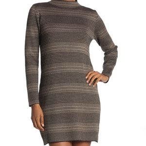 Max Studio Long Sleeve Sweater Stripe Shift Dress